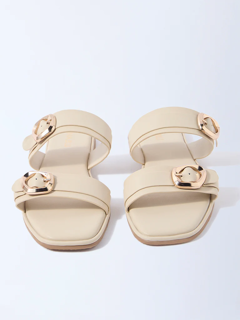 LUNA BLU Ivory Dual-Strap Slip-On Sandals - Exclusive - Image 3
