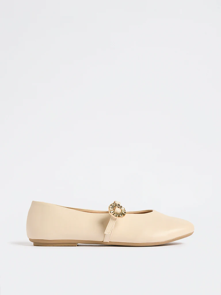 LUNA BLU Ivory Embellished Mary Jane Shoes - Image 2