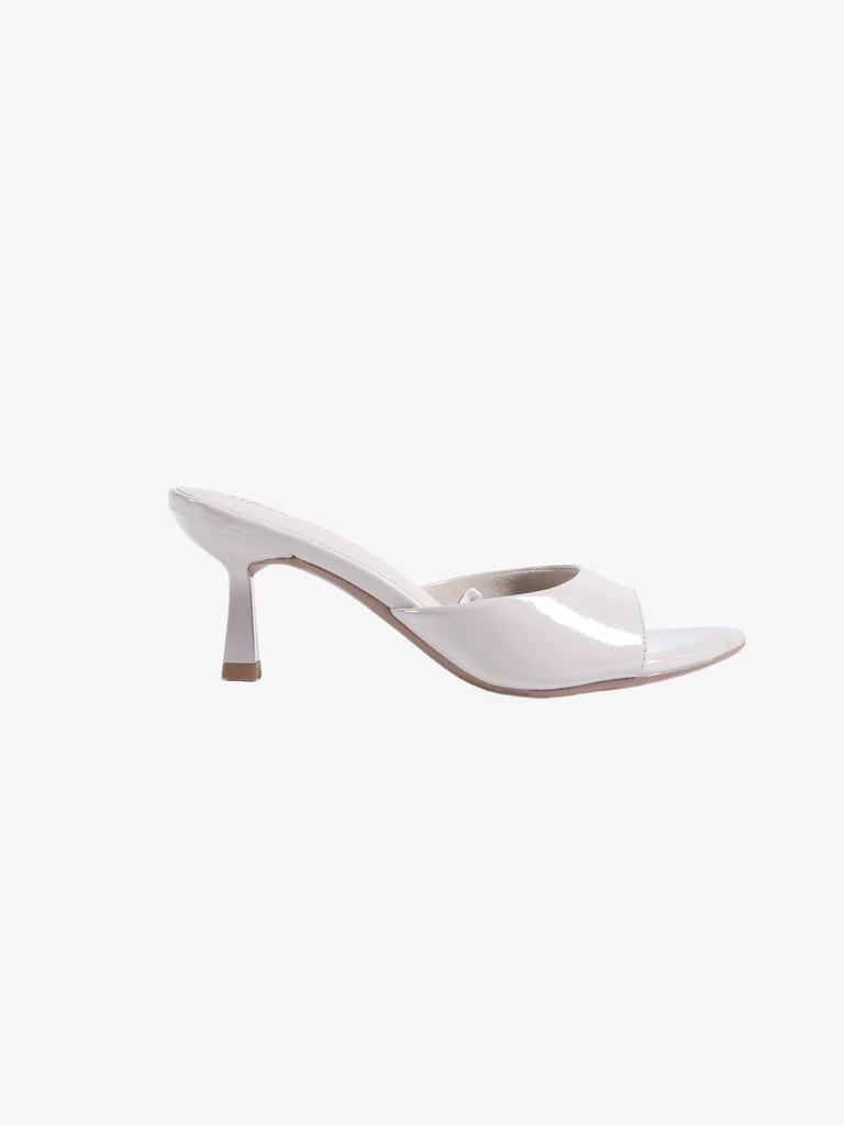 LUNA BLU Ivory Kitten Heel Slip-On Mules - Image 2