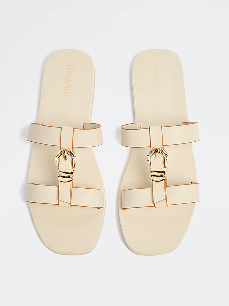 LUNA BLU Ivory Metallic Detailed Slides - Image 3