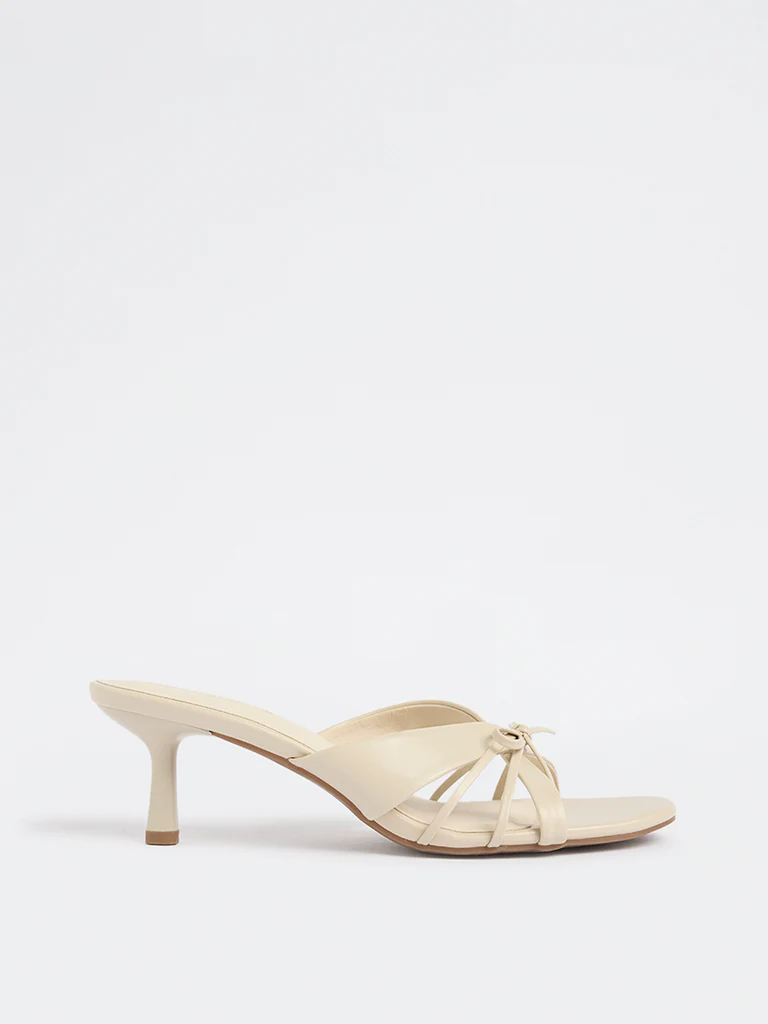 LUNA BLU Ivory Multi-Strap Bow-Detail Heel-Sandals - Image 2