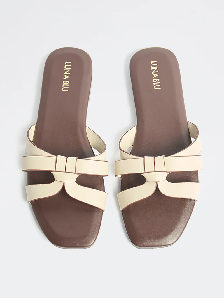 LUNA BLU Ivory Multi-Strap Slides - Image 2