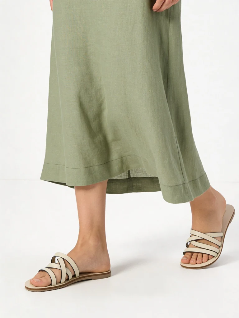 LUNA BLU Ivory Multi-Strap Slides