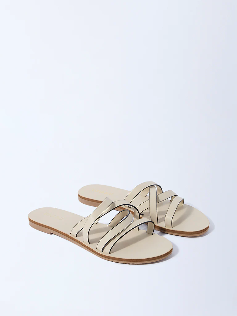 LUNA BLU Ivory Multi-Strap Slides - Image 2