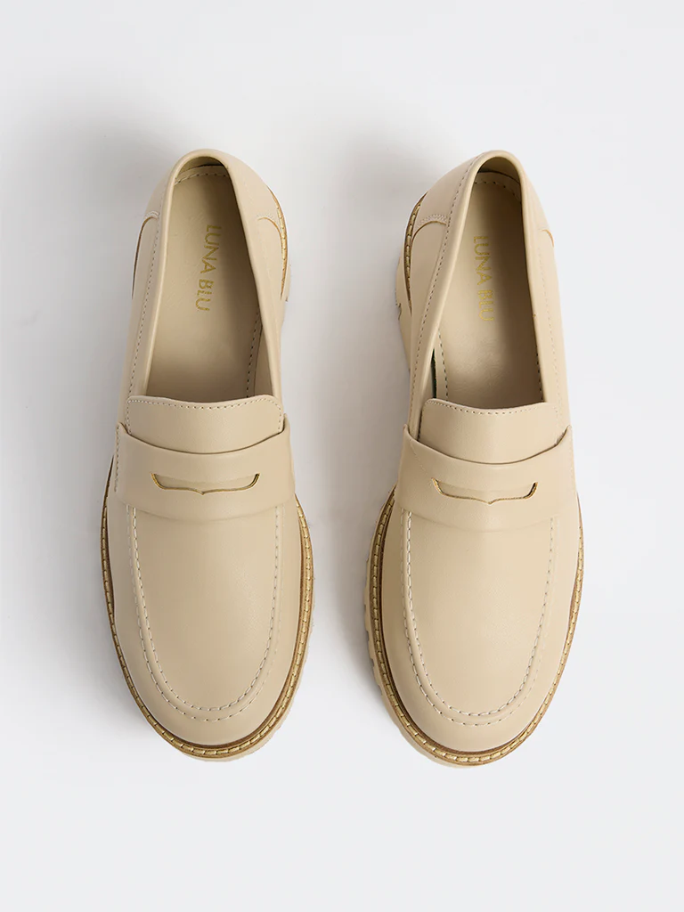 LUNA BLU Ivory Penny Strap Loafers - Image 3