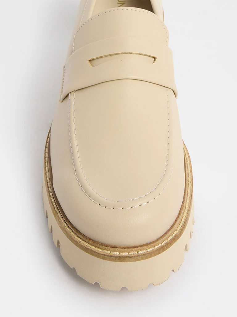 LUNA BLU Ivory Penny Strap Loafers - Image 4