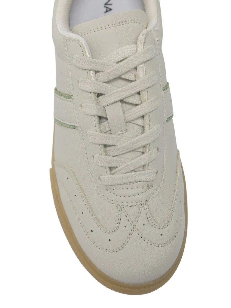 LUNA BLU Ivory Perforated Lace-Up Trainer Sneakers - Image 3