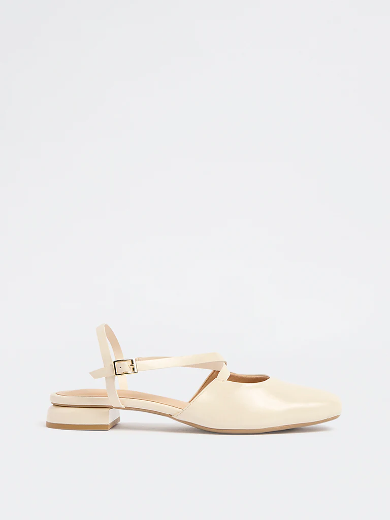 LUNA BLU Ivory Slingback Mules - Image 2