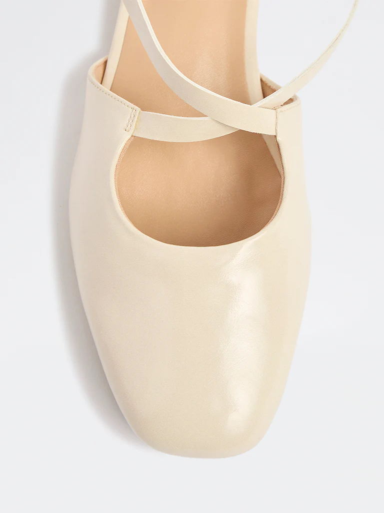 LUNA BLU Ivory Slingback Mules - Image 4