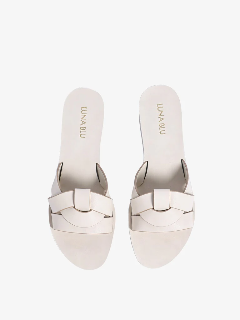 LUNA BLU Ivory Solid Slides