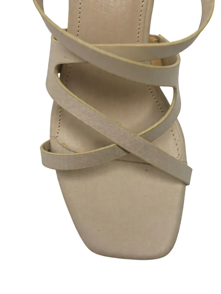 LUNA BLU Ivory Strappy Kitten Heel Sandals - Image 3