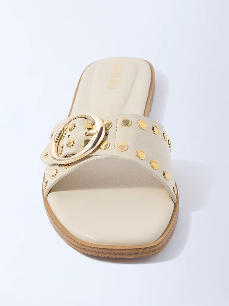 LUNA BLU Ivory Stud-Detailed Slides - Exclusive - Image 3