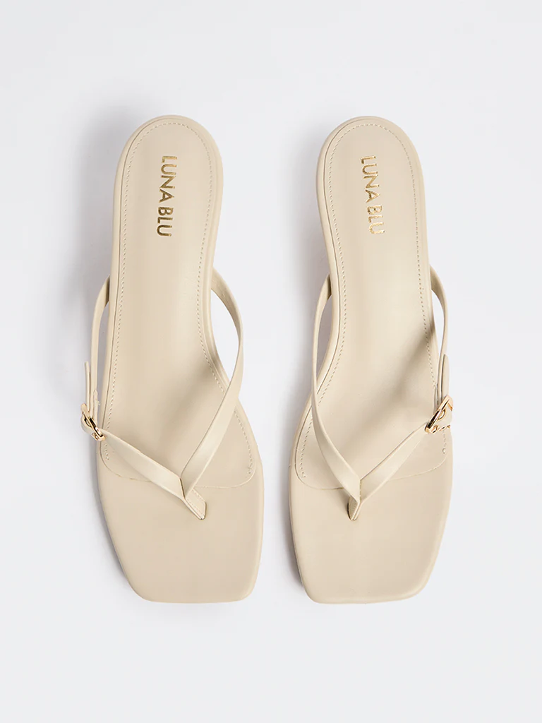 LUNA BLU Ivory Thong-Strap Sandals - Image 2