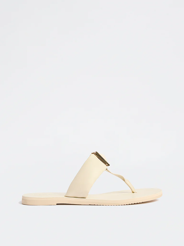 LUNA BLU Ivory Toe-Loop Slides - Image 2