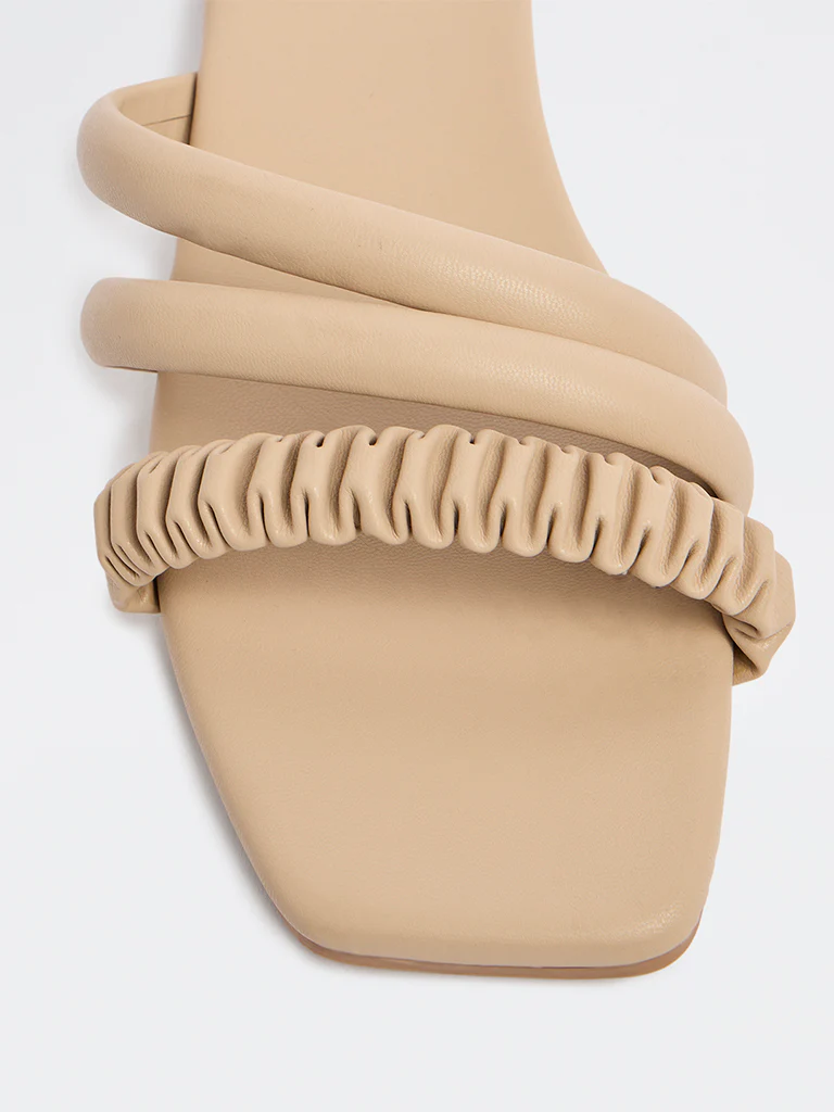 LUNA BLU Light Beige Multi-Strap Heel Sandals - Image 4