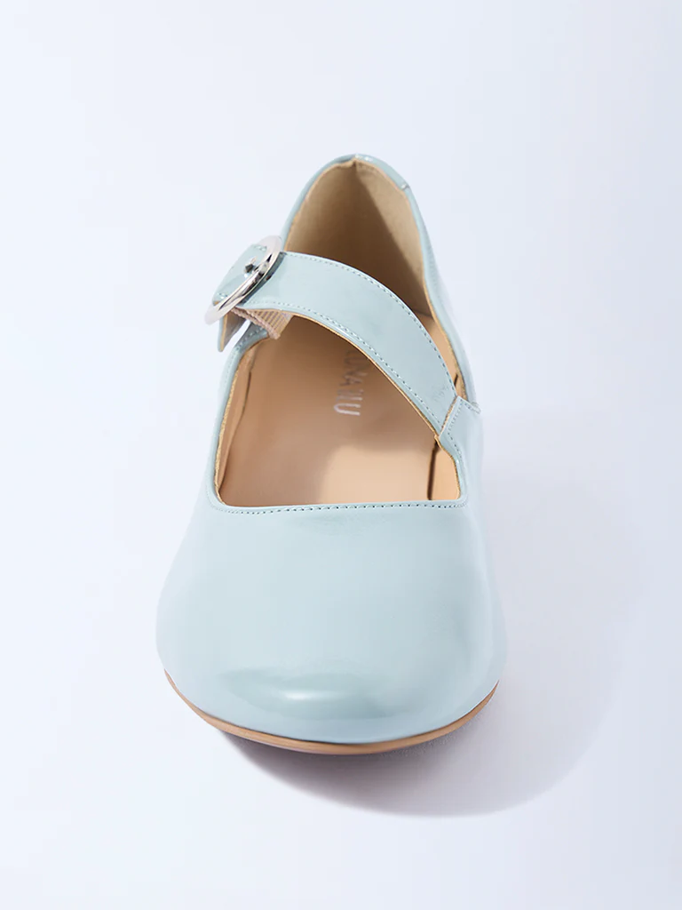 LUNA BLU Light Blue Block-Heel Mary Jane Shoes - Image 4