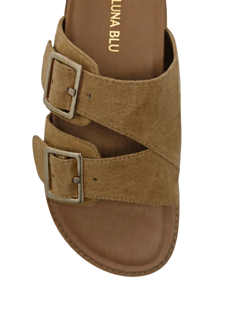 LUNA BLU Light Taupe Buckle-Detailed Sandals - Image 3