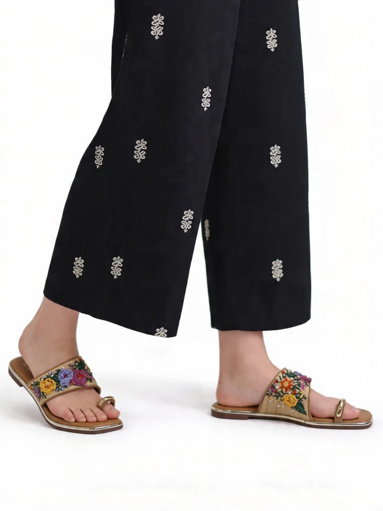 LUNA BLU Multicolor Floral-Embroidered Kolhapuri Sandals - Image 2