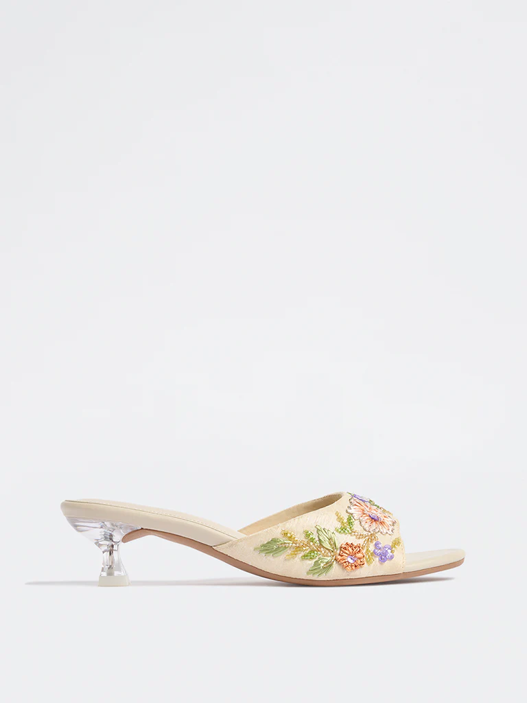 LUNA BLU Multicolour Floral Embellished Sandals - Image 2