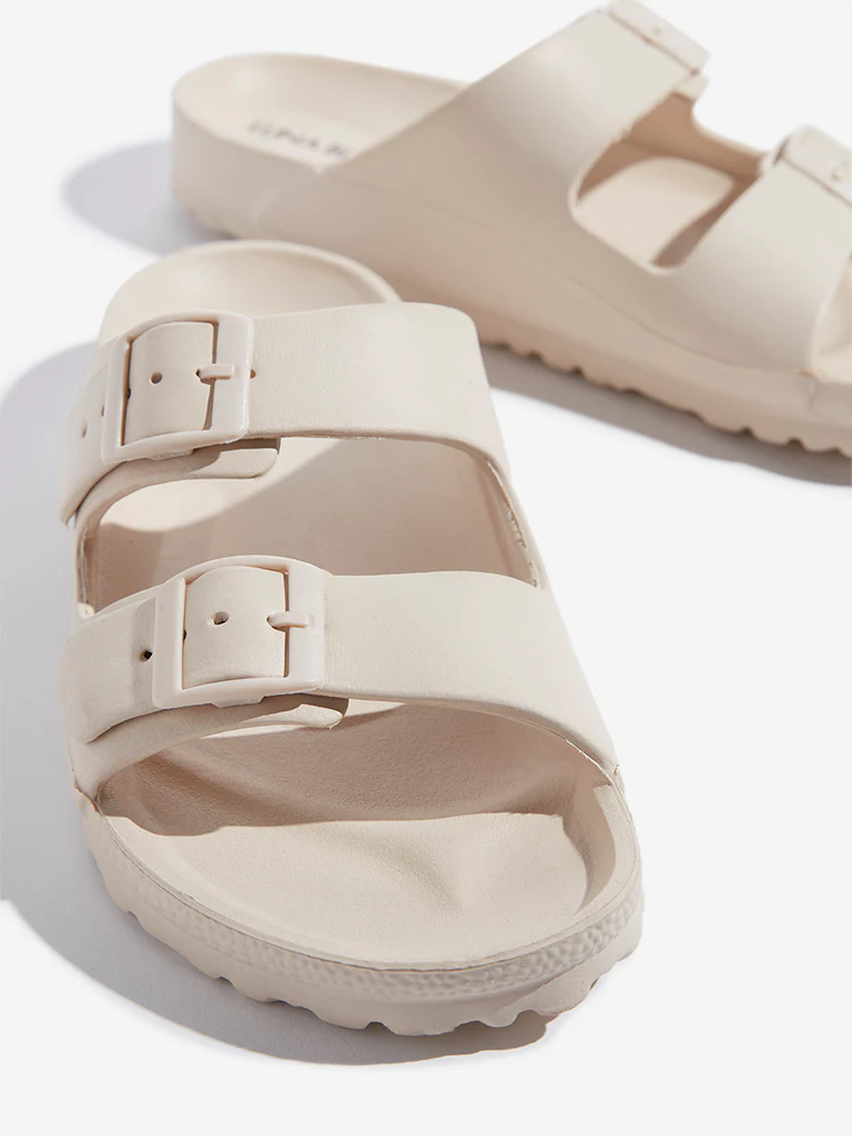 LUNA BLU Off-White Double Band Flip-Flops - Image 3
