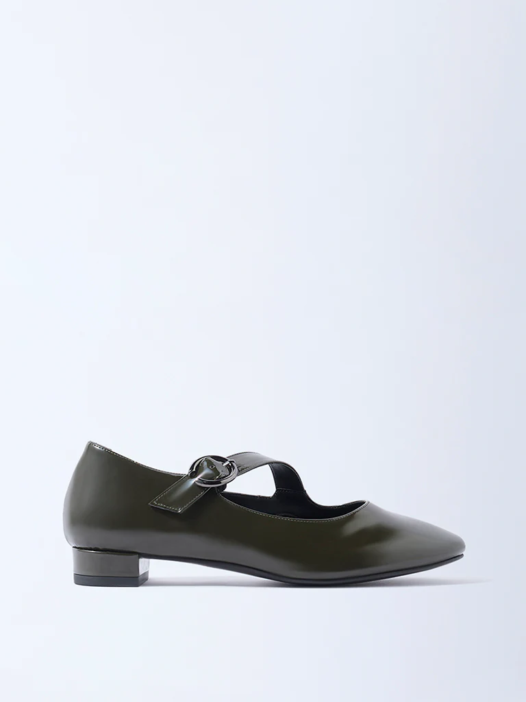 LUNA BLU Olive Block-Heel Mary Jane Shoes - Image 2