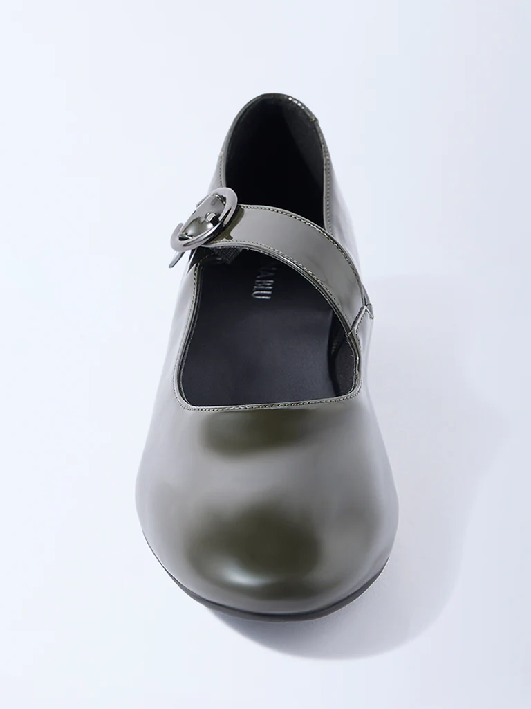 LUNA BLU Olive Block-Heel Mary Jane Shoes - Image 4