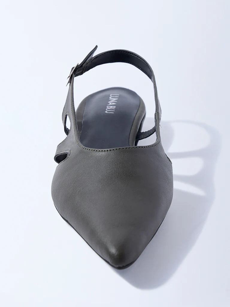 LUNA BLU Olive Slingback Mules - Image 3