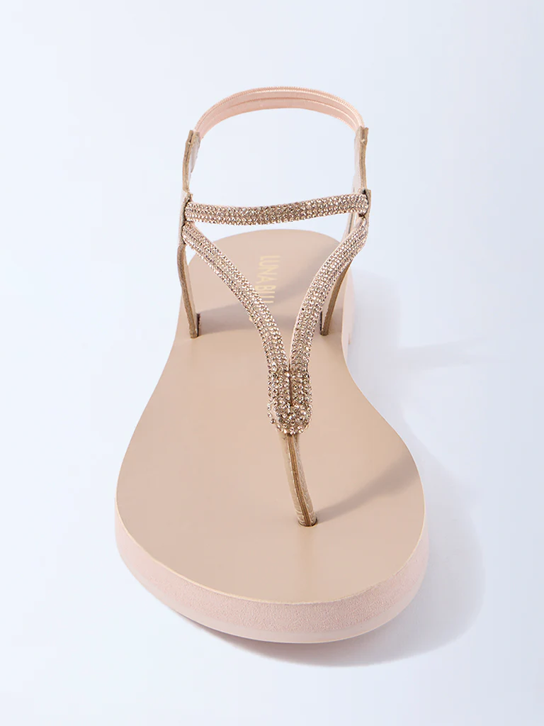 LUNA BLU Pink Embellished Slides - Exclusive - Image 3