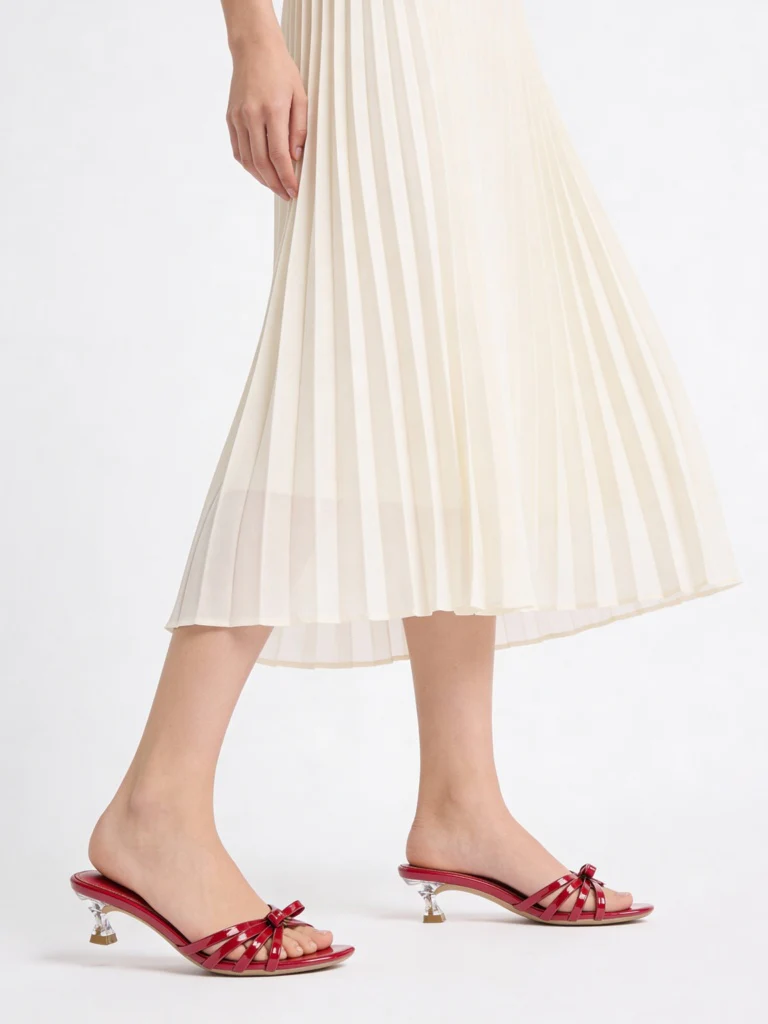 LUNA BLU Red Bow Detailed Sandals