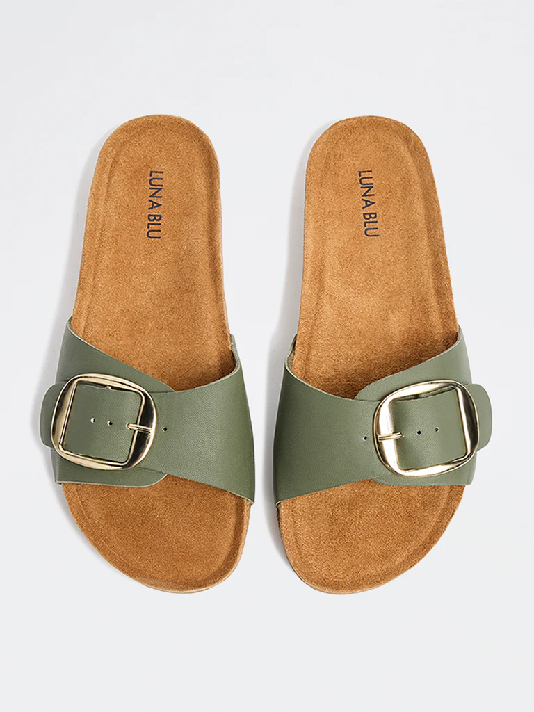 LUNA BLU Sage Buckle-Strap Comfort Slides - Image 3