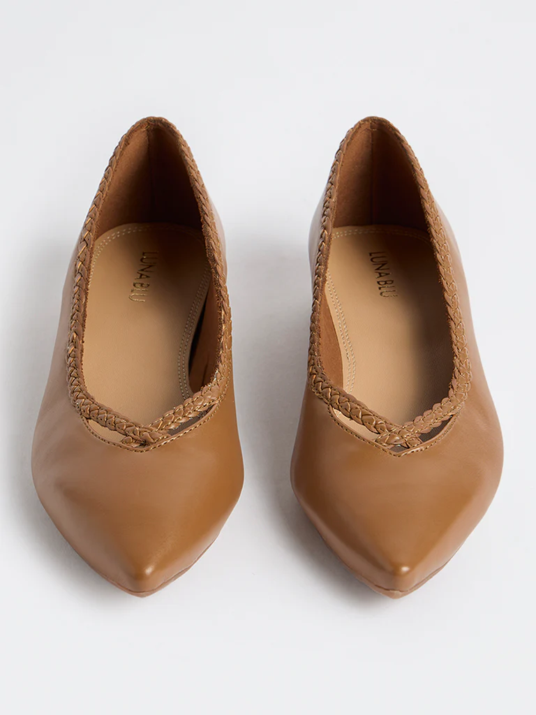 LUNA BLU Tan Braided Shoes - Image 3