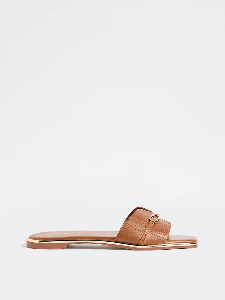 LUNA BLU Tan Hardware-Detailed Slides - Image 2