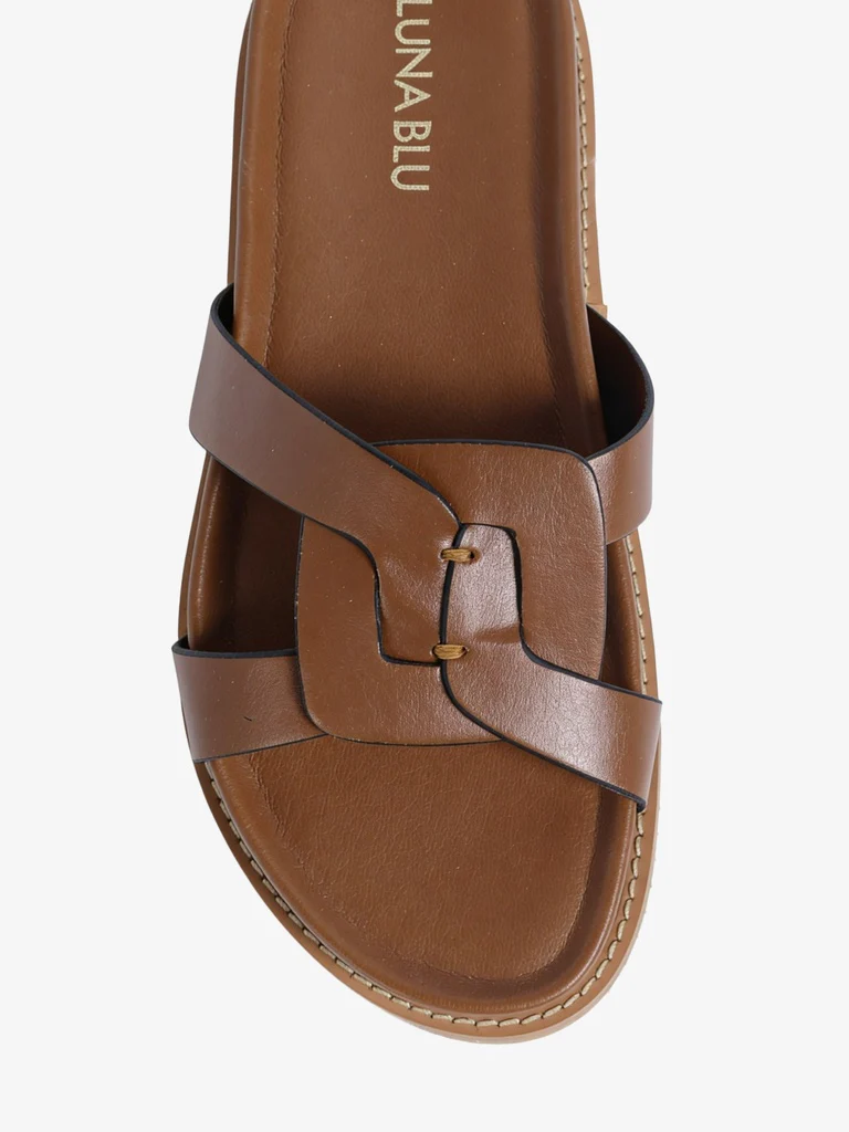 LUNA BLU Tan Lock-Pattern Sandals - Image 3
