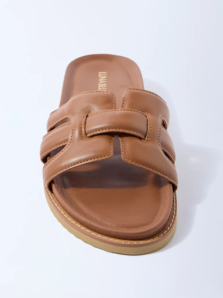 LUNA BLU Tan Multi-Strap Comfort Sandals - Exclusive - Image 3