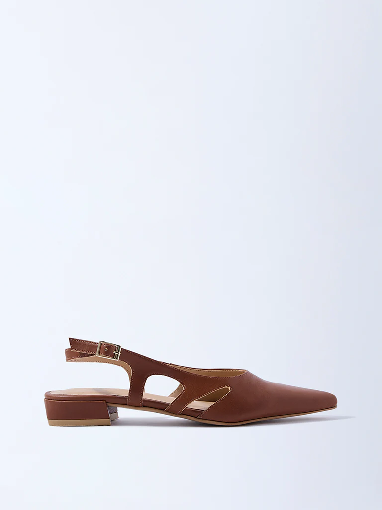 LUNA BLU Tan Slingback Mules