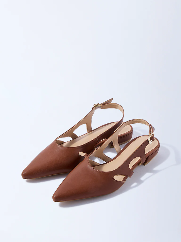 LUNA BLU Tan Slingback Mules - Image 2