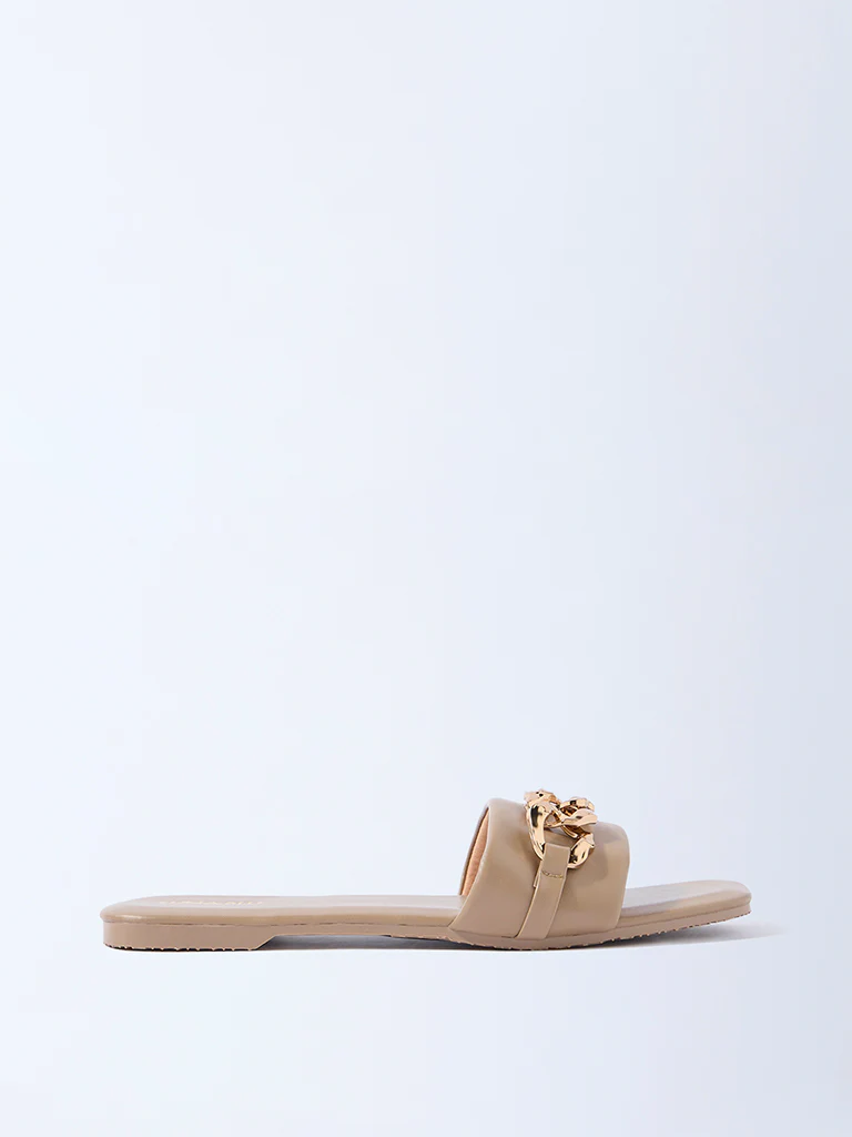 LUNA BLU Taupe Hardware-Detailed Slides - Exclusive - Image 2