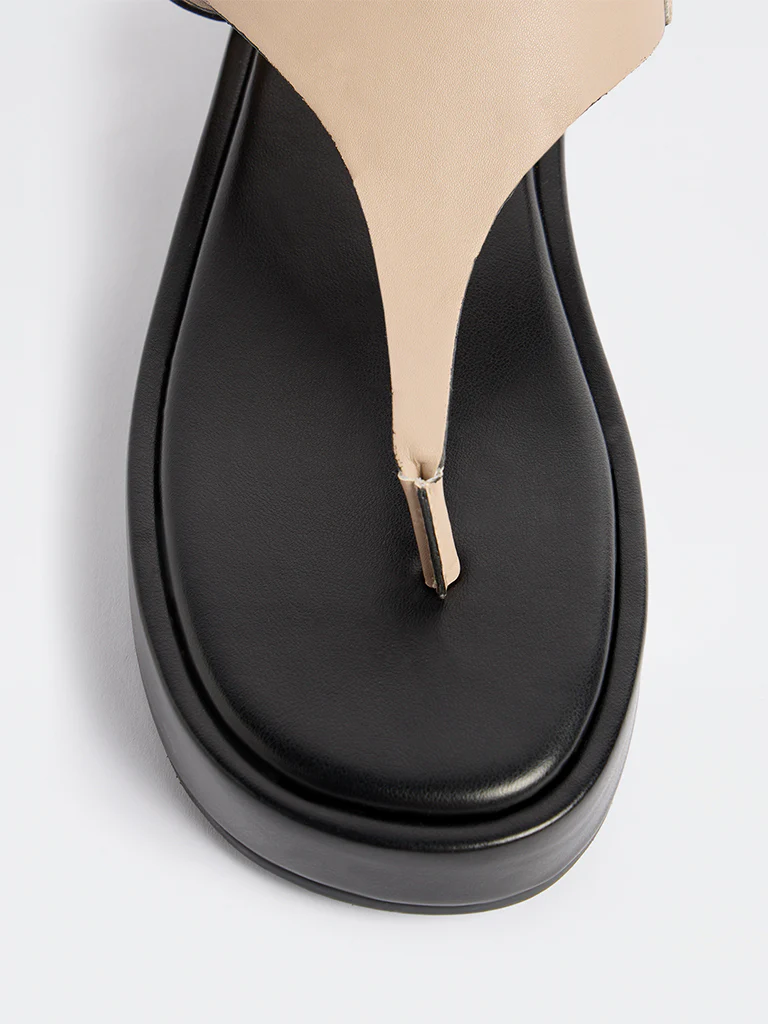 LUNA BLU Taupe Thong-Strap Sandals - Image 4