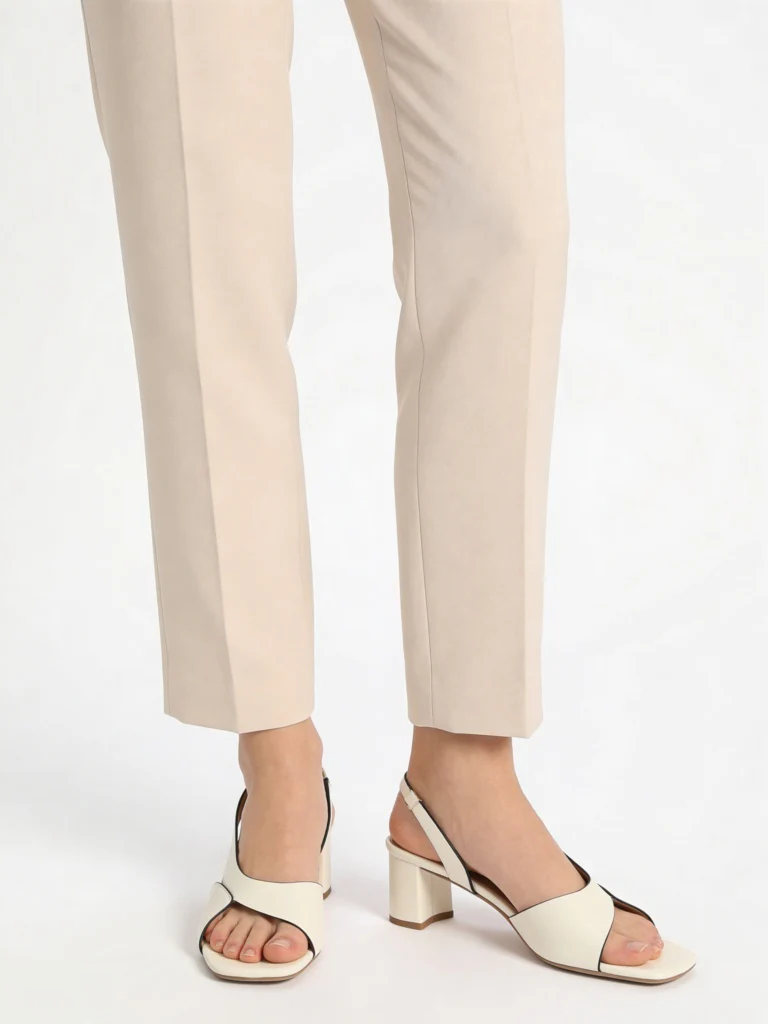 LUNA BLU White Asymmetric Block-Heel Sandals
