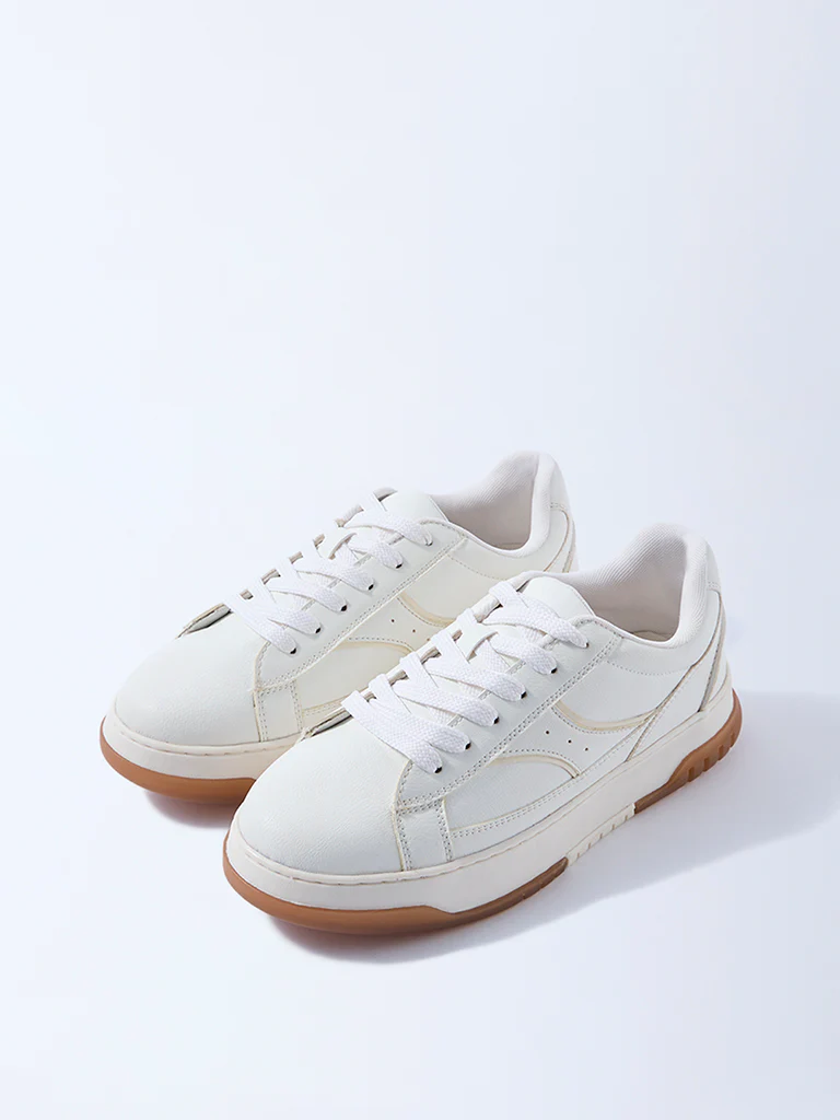 LUNA BLU White Lace-Up Sneakers - Image 2