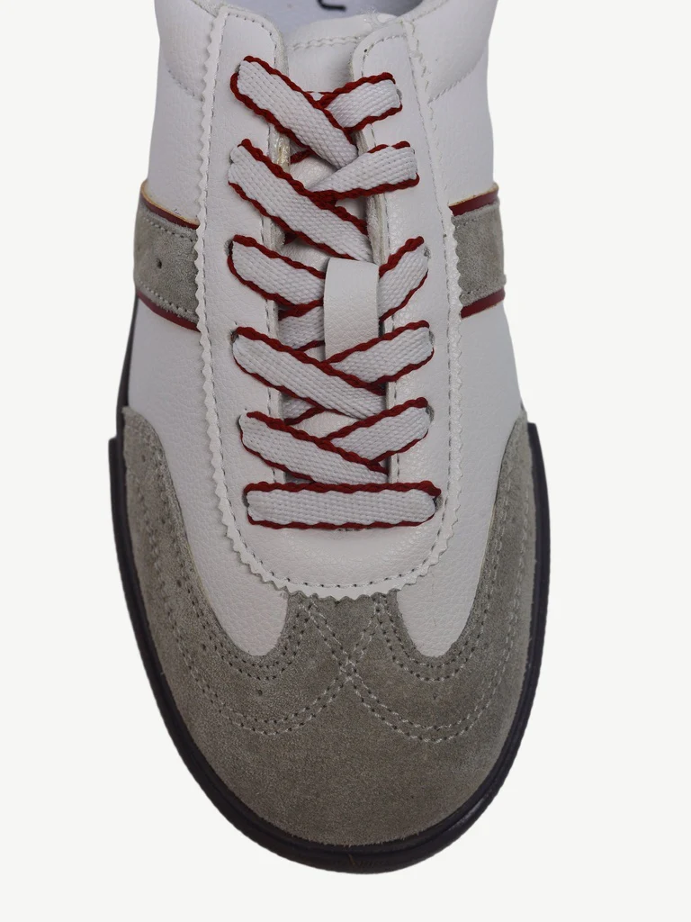 LUNA BLU White Lace-Up Textured Sneakers - Image 4