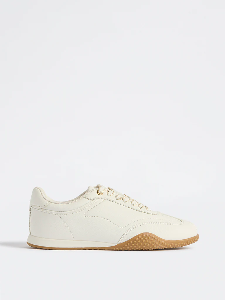 LUNA BLU White Lace-Up Trainer Sneakers - Image 2