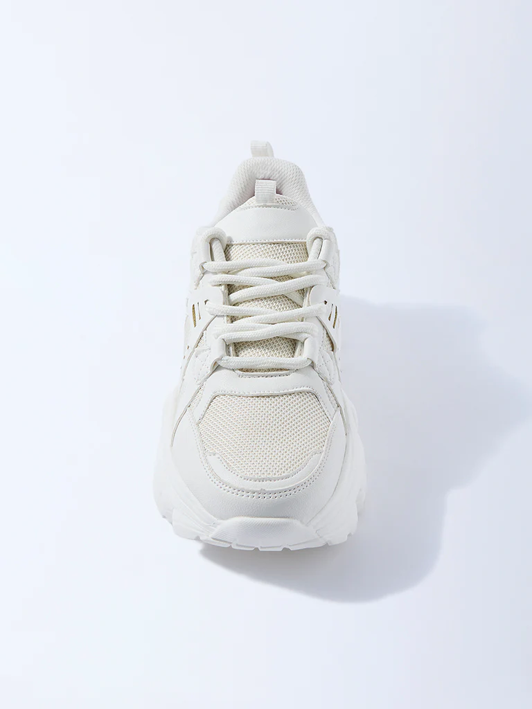 LUNA BLU White Mesh Detailed Chunky Sneakers - Image 3