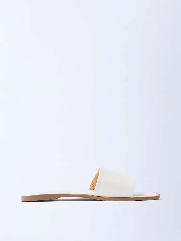 LUNA BLU White Puffed Slides - Exclusive - Image 2