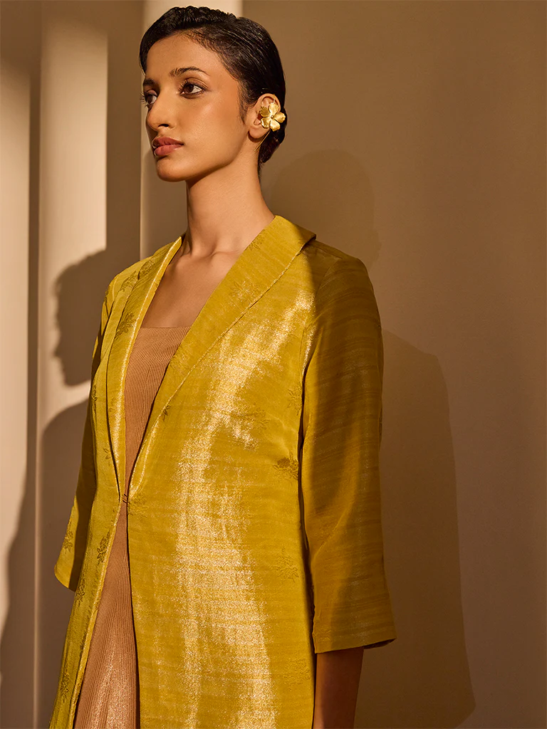 Maxi Dress with Jacket Set - Mustard - Image 3