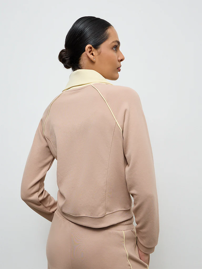 Nuoflexx Beige Pipeline-Detailed Jacket - Image 4