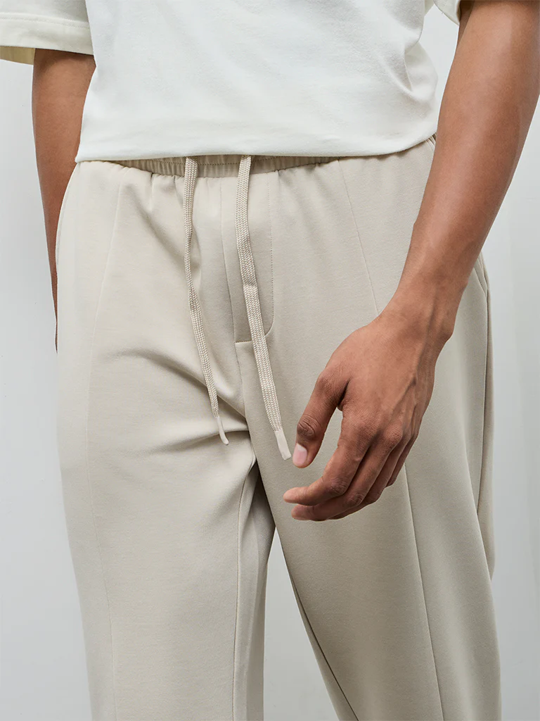 Nuoflexx Beige Relaxed-Fit Mid-Rise Pants - Image 4
