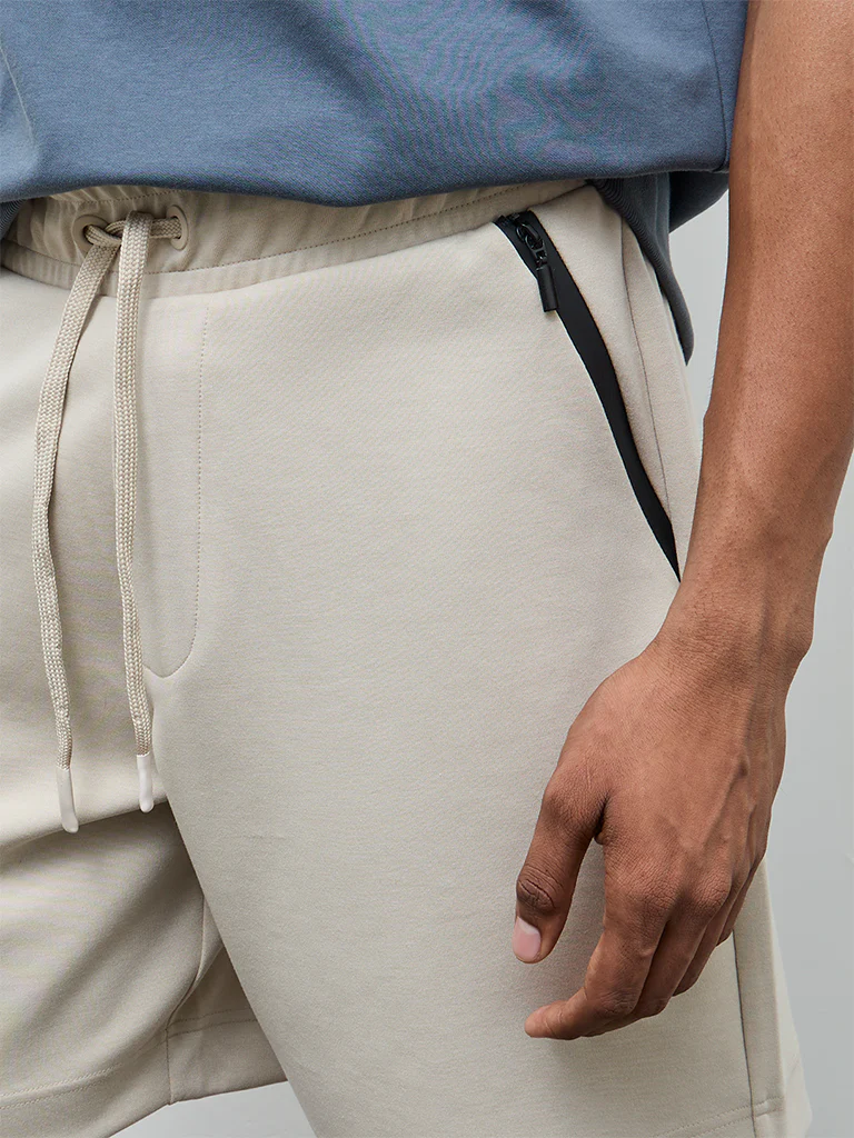 Nuoflexx Beige Relaxed-Fit Mid-Rise Shorts - Image 3