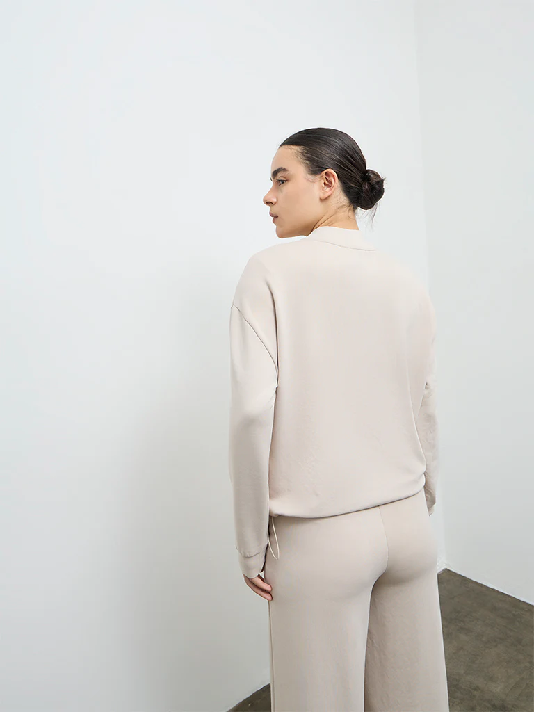 Nuoflexx Beige Solid Quarter-Zip Sweatshirt - Image 4