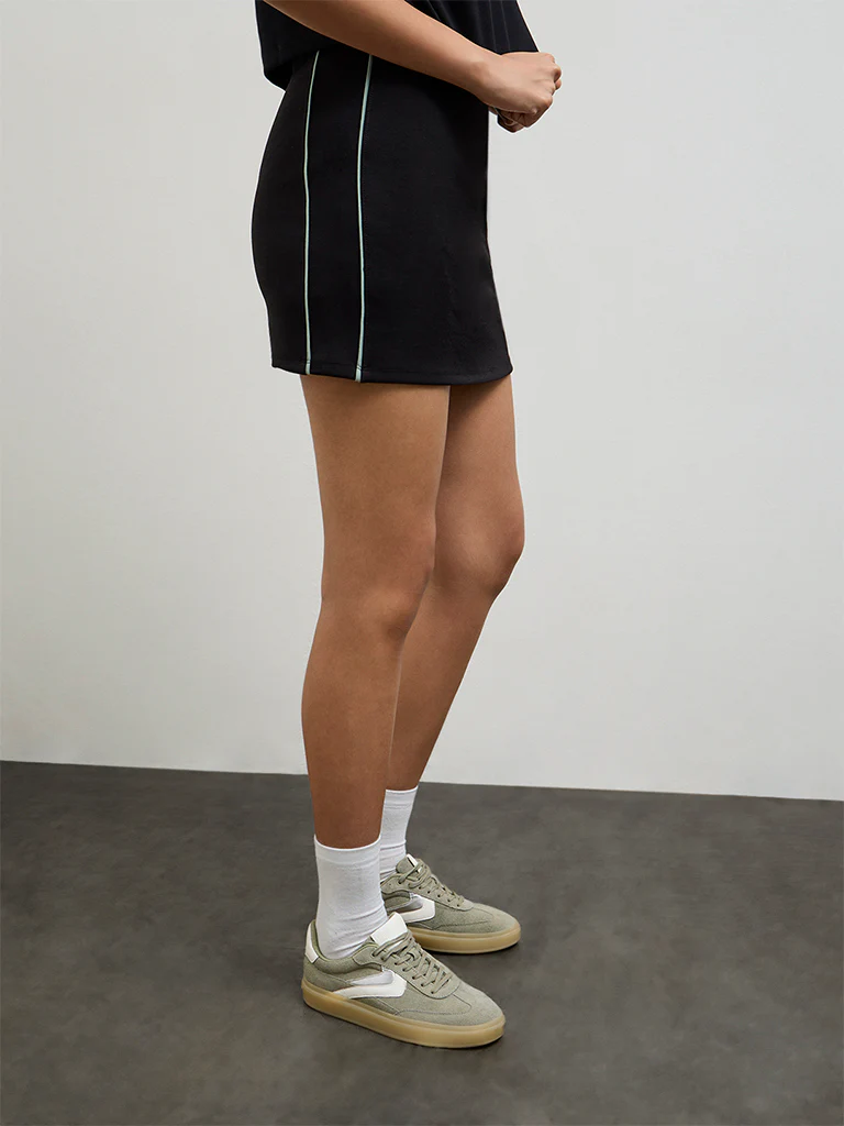 Nuoflexx Black Pipeline-Detailed High-Rise Skirt - Image 2